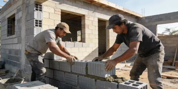 Os novos tijolos de plástico reciclado que se encaixam como Lego e permitem montar uma casa em pouquíssimos dias